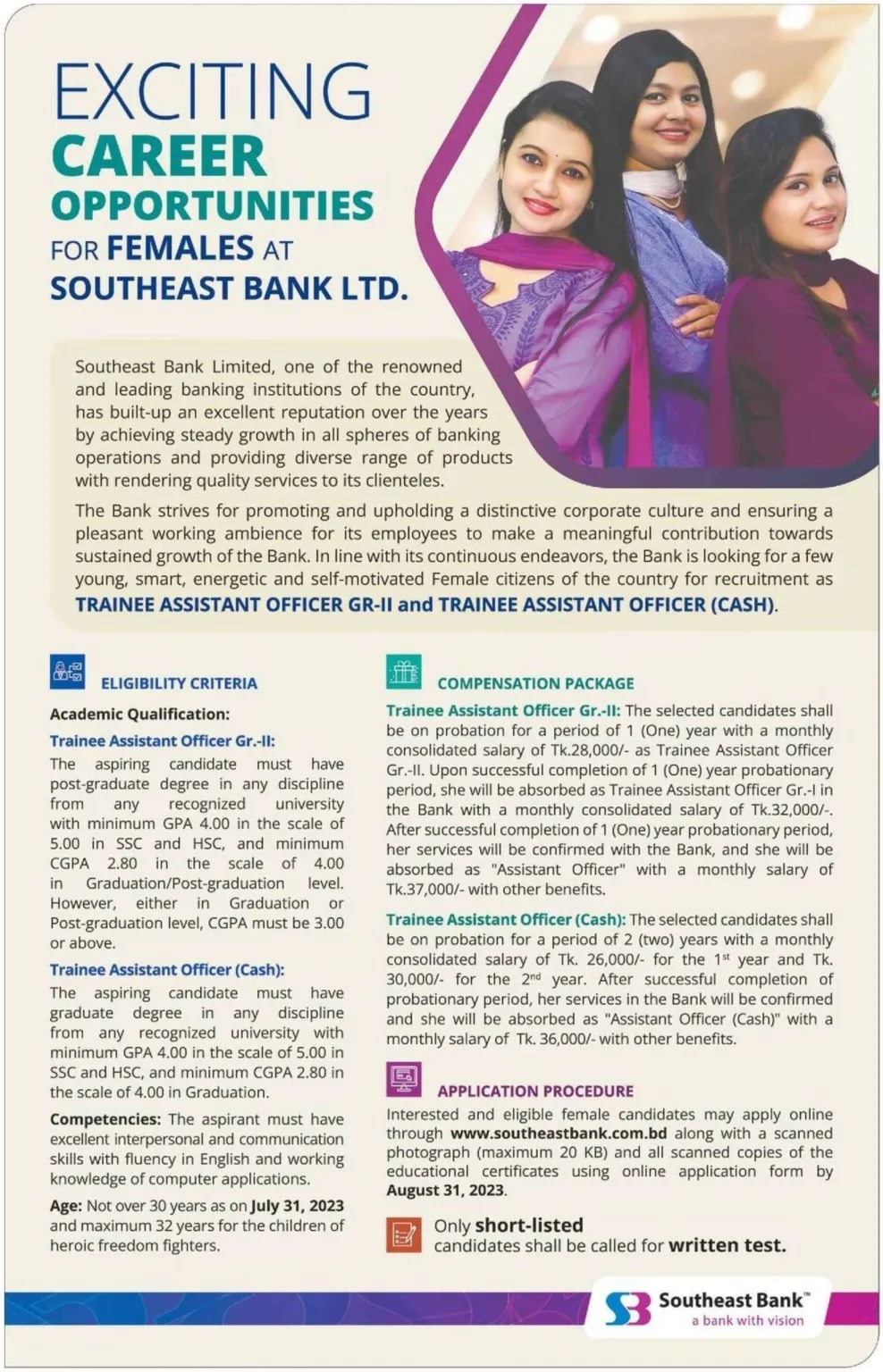 Southeast Bank Job Circular 2023 